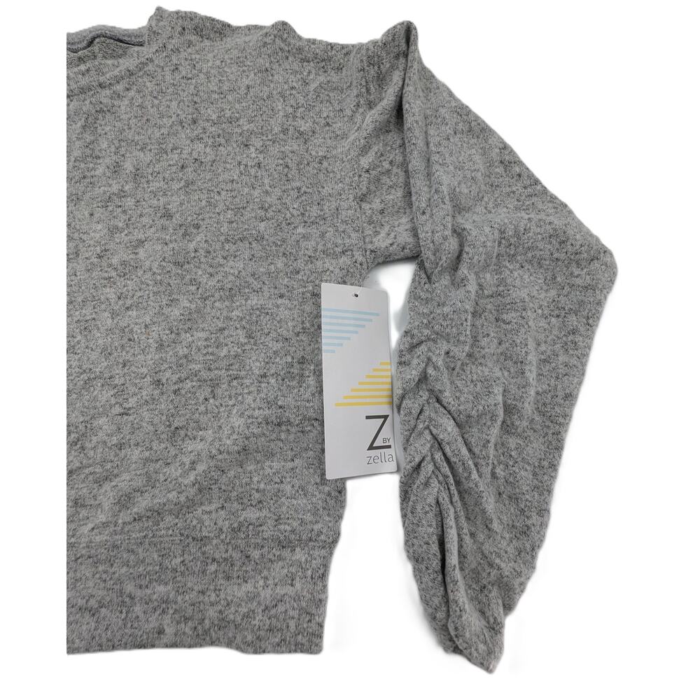 Zella Grey Ruched Long Sleeved Tunic Top Girls Small - 7/8 - Picture 3 of 7